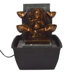 Ganpati Water fountain with multi colored LED Light for home décor, Compact, Light weight, portable for table tops (10287)