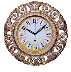 Decorative Wall Clock "European Extravagance": Scultped in Poly-fibre with Fine Finish (10372)