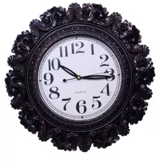 Decorative Wall Clock "European Extravagance": Scultped in Poly-fibre with Fine Finish (10393)