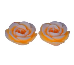 decorative Set of 2 floating candles with gold glitter 3 inch 4 hour burning in a gift box for Diwali gift (10401)