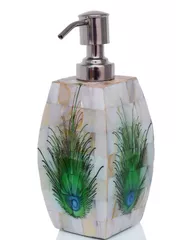 Peacock Design Premium Mother of Pearl Liquid Soap Dispenser (10710)