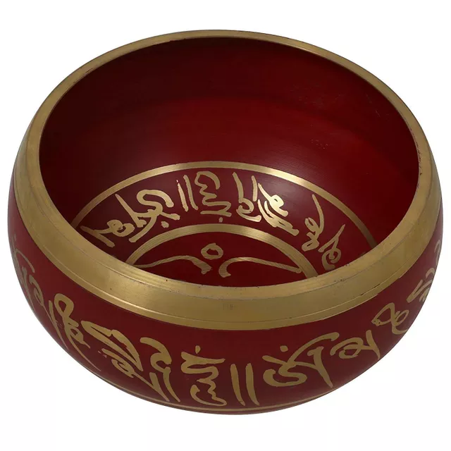 5.5 Inches Bell Metal Tibetan Buddhist Singing Bowl Maroon (10638a)