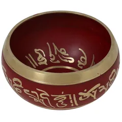 4.5 Inches Bell Metal Tibetan Buddhist Singing Bowl Red (10639a)