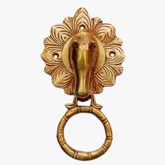 11595 Antique Buddha Design Gate Handle Purpledip Brass Door Knocker