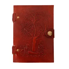 Leather Journal (Diary Notebook) 'Time To Go Home': Naturally Treated Paper Encased In Leather Cover For Corporate Gift or Personal Memoir (11103)
