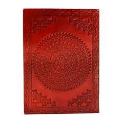 Leather Journal (Diary Notebook) 'Divine Chakra': Naturally Treated Paper In Leather Cover For Corporate Gift Or Personal Memoir (11113)