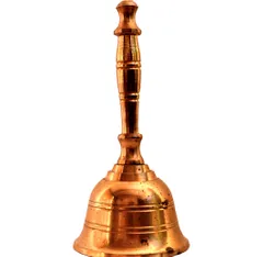 Brass Handheld Bell: Ghanti For Temple Arti Pooja (11188)