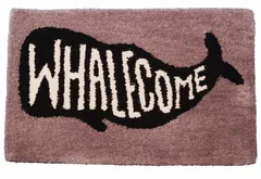 Handwoven Doormat 'Whalecome': Thick, Soft, Non-skid Floor Carpet Rug (11309a)