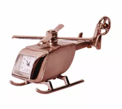 Table Clock 'Fly Away': Helicopter Design Small Timepiece For Home, Office Car Dashboard Or Kids Room (11318)