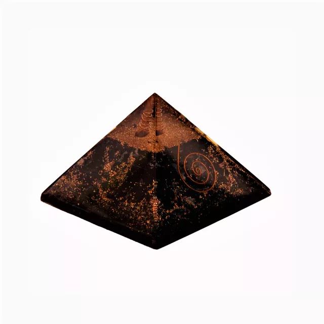 Black Tourmaline Orgone Pyramid: Good Luck Healing Charm, Divine Spiritual Crystal Stone (11344)