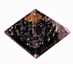 Black Tourmaline Orgone Pyramid: Good Luck Healing Charm, Divine Spiritual Crystal Stone (11345)