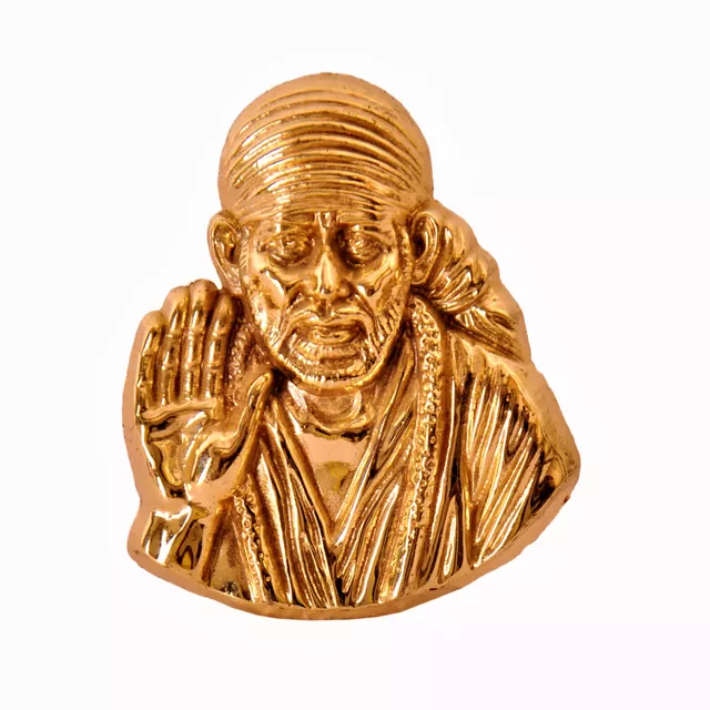 Shirdi Sai Baba Metal Statue in Golden Finish (10342A)