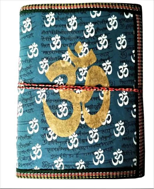 Handmade Paper Journal 'Om, The Sound Of Vedas': Vintage Diary Notebook With Thread Closure (11489)