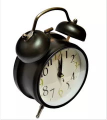Vintage Alarm Clock with Ringing Bells & Back Light, Black (11516A)