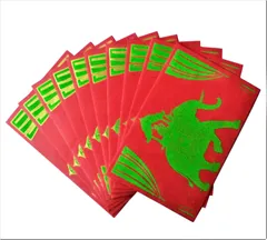 Paper Card-Envelope Pack (Set of 10) 'Royal Elephant': Handmade Organic Paper Cards 6*4 inches for Personalized Greetings (11452)