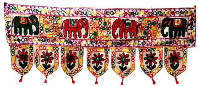 Cotton Bandhanwar (Bandharwal/Toran): Door Hanging Window Valance Tapestry; Ethnic Indian Decor (11673)