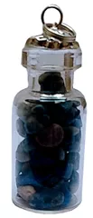 Lapis Lazuli Bottle Pendant: Reiki Energized Natural Crystals, Good Luck Healing Charm (11765)