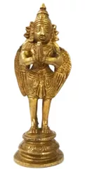Brass Idol Garuda: King of Birds & Mount of Lord Vishnu (11828)