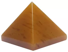 Golden Quartz Stone Pyramid: Reiki Healing Divine Spiritual Crystal (11935)