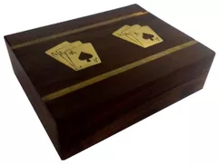 Wooden Box: Bridge Poker Playing Cards Holder (11942)