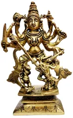 Brass Idol Durga (Kali, Parvati, or Adishakti): Rare Collectible Statue (12066)