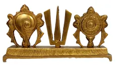 Brass Idol Tirupathi Balaji Shankh Chakra Tilak: Padmanabha Swami Venkateswara Vishnu Decor Statue (12088)