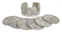 Carved Soapstone Coasters (Set Of 6): Elephant Parade (12117)