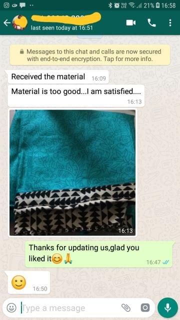 Received the material. Material is too good. I am satisfied. - Reviewed on 27-Dec-2018