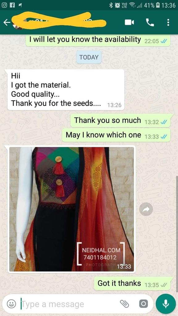 I got the material... Good quality.... Thank you for the seeds. - Reviewed on 12-Feb-2019