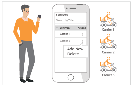 A seller checking app of delivery management system powered by StoreHippo to assign carrier agents for orders.