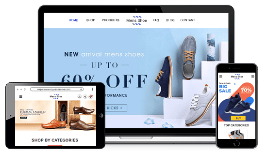 Multi-device optimized online shoes store powered by StoreHippo ecommerce platform.