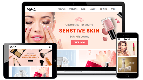 Multi-device optimized online cosmetics store powered by StoreHippo ecommerce platform.