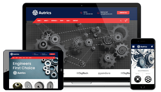Multi-device optimized online industrial gears store designed using 100+ professional themes offered by StoreHippo