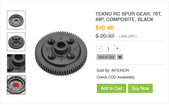 Product page of an online gears store built using StoreHippo ecommerce platform.