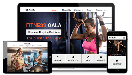 Multi-device optimized gym & fitness services online store powered by StoreHippo