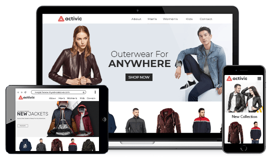 Multi-device optimized online jacket store powered by StoreHippo.