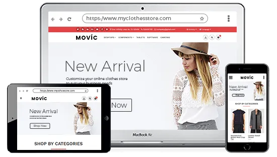 Multi-device optimized online clothes store powered by StoreHippo ecommerce platform.