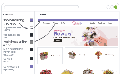 StoreHippo's theme design feature with inbuilt support for changes without any coding .