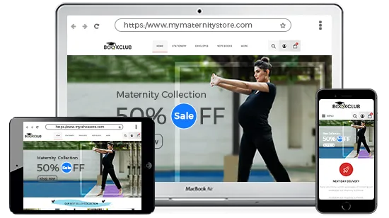 Multi-device optimized online maternity wear store powered by StoreHippo ecommerce platform.
