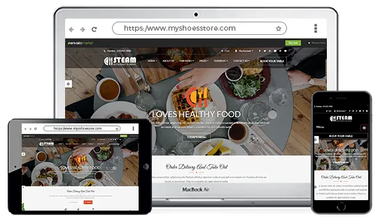Multi-device optimized online food and drinks store powered by StoreHippo ecommerce platform.
