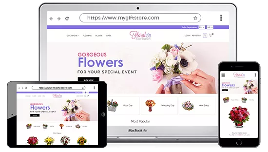 Multi-device optimized online gift and flowers store powered by StoreHippo ecommerce platform.