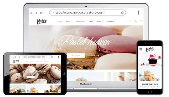 Multi-device optimized online cake shop powered by StoreHippo ecommerce platform.