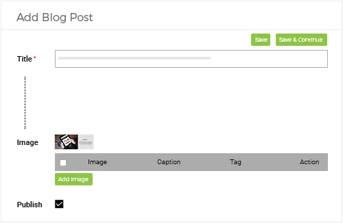 StoreHippo's inbuilt blog engine with feature to add multiple images to blog post.