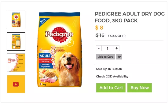 Product page of an online pet products store built using StoreHippo ecommerce platform.