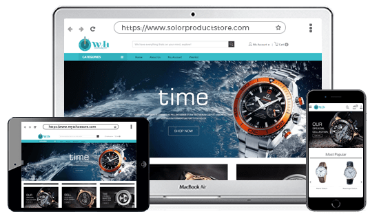 Device optimised online store for men's & ladies watches designed using 100+ proffessional themes offered by StoreHippo