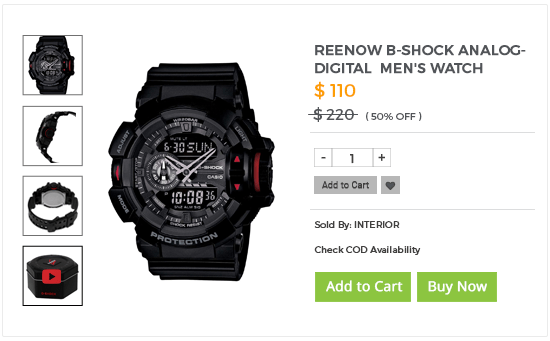Product page of an  online men's watches store built using StoreHippo ecommerce platform.
