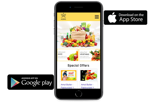 StoreHippo ecommerce platform helps in building Android and iOS mobile apps for online grocery store.