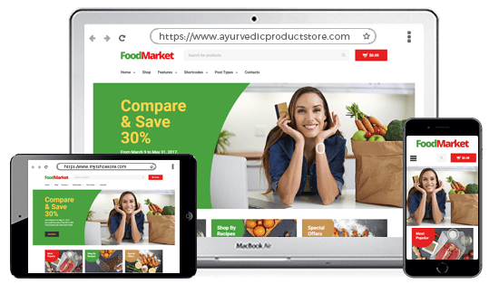 Device optimised online store for online grocery designed using 100+ proffessional themes offered by StoreHippo