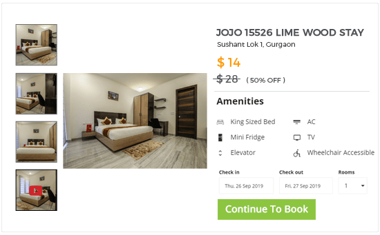 Product page of an online hotels & hospitality services store built using StoreHippo ecommerce platform.