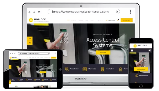 Device optimised online Security systems store designed using 100+ proffessional themes offered by StoreHippo